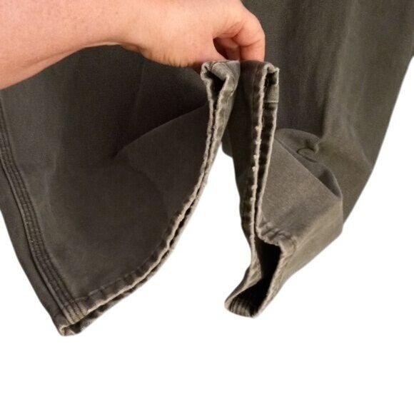 Dickies Mens Green Cotton Work Pants 44x32 With Pockets Button Fly Denim Jeans - Picture 10 of 13